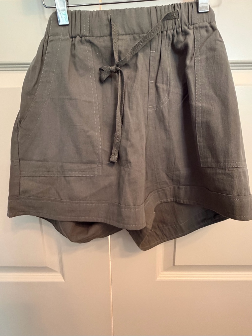 Drawstring Utility Shorts - Olive Green